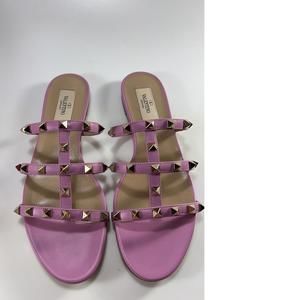 Pink lilac 38 Classic Rockstud Cage Flat Sandals D880